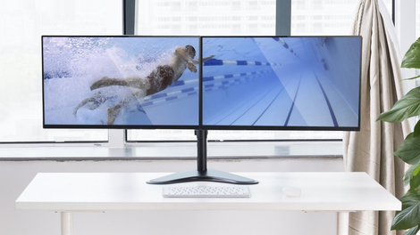 Dual Arm Monitor Mount | $25 | Amazon | Promo code RMHLCX4J